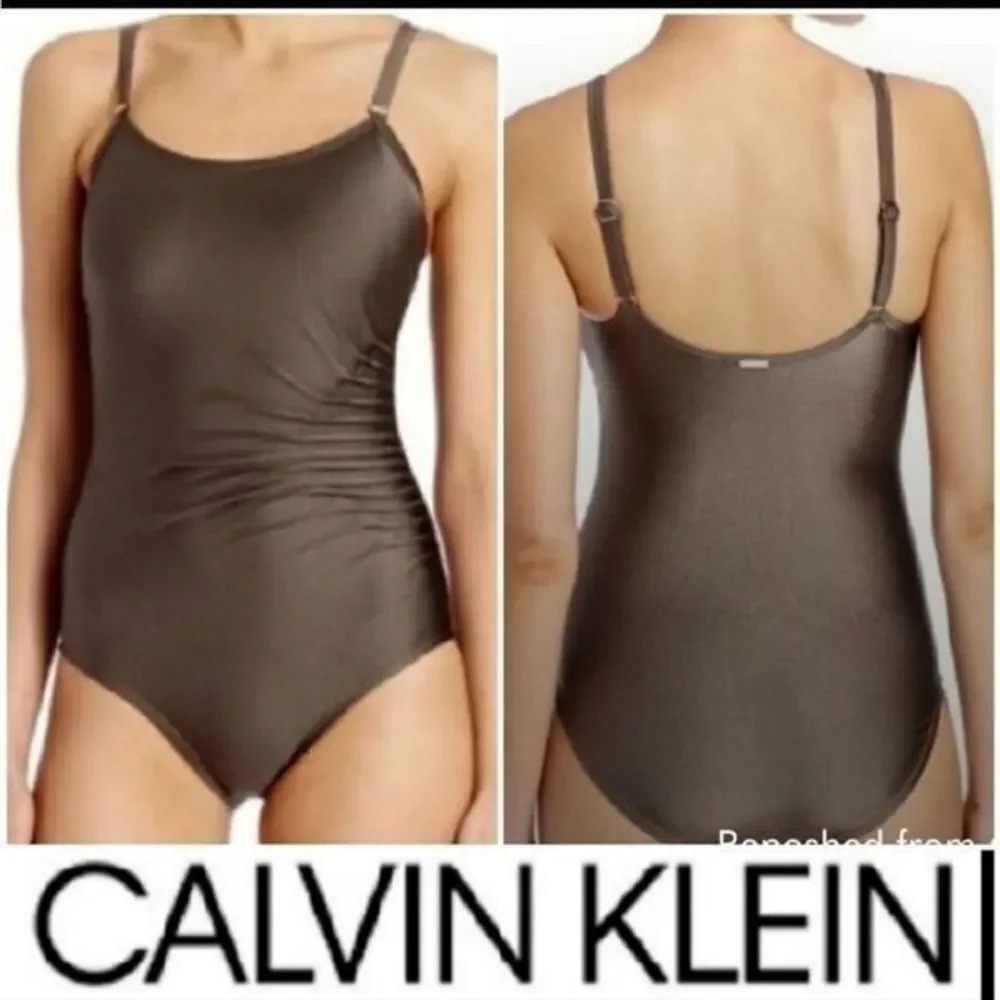 New Calvin Klein bronze size 6 women's One-Piece Swimsuit